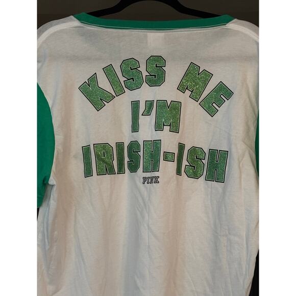 Victoria's Secret Kiss Me I'm Irish-ish St. Patricks Day Shamrock Sparkly Rare - Picture 9 of 10